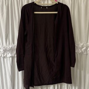 Plum colored Open Front Cardigan